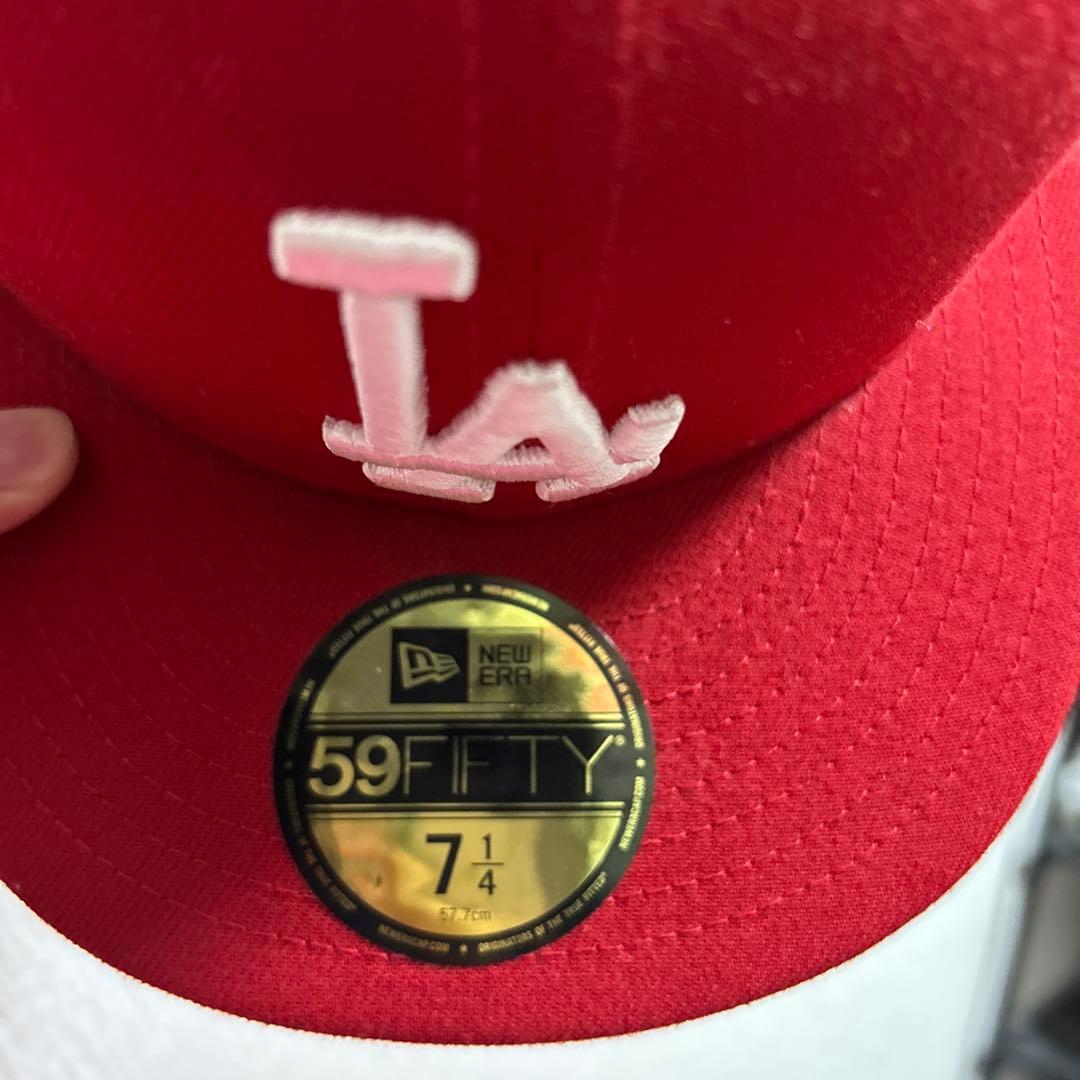 New Era LAキャップ 赤