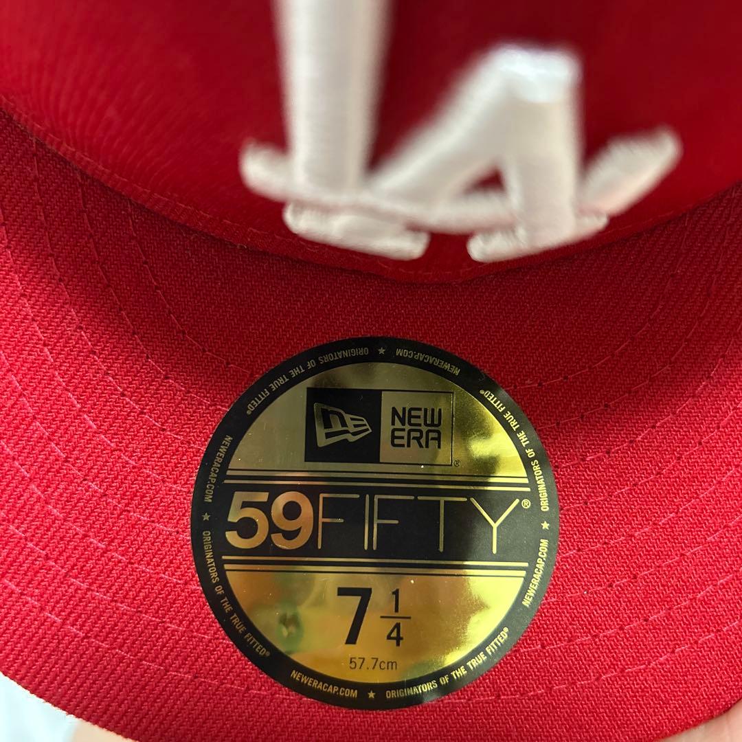 New Era LAキャップ 赤