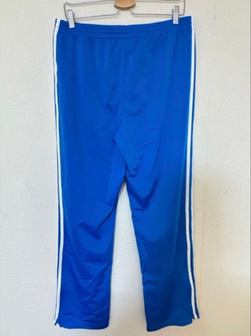adidas 青 ジャージパンツ ストライプ