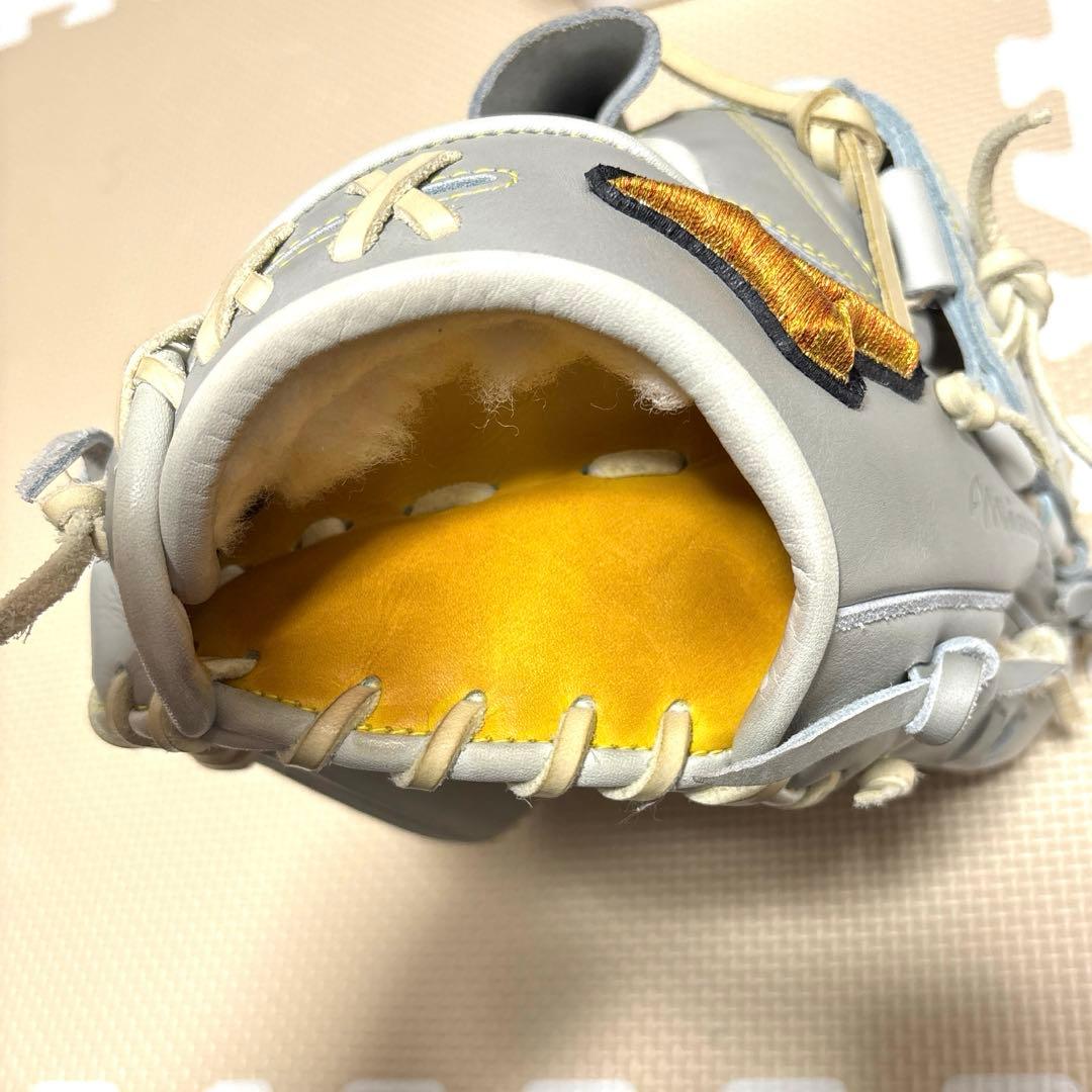 ミズノプロ軟式投手用オーダーグラブ・グレー×シルバー×ナチュラル・グローブ・野球