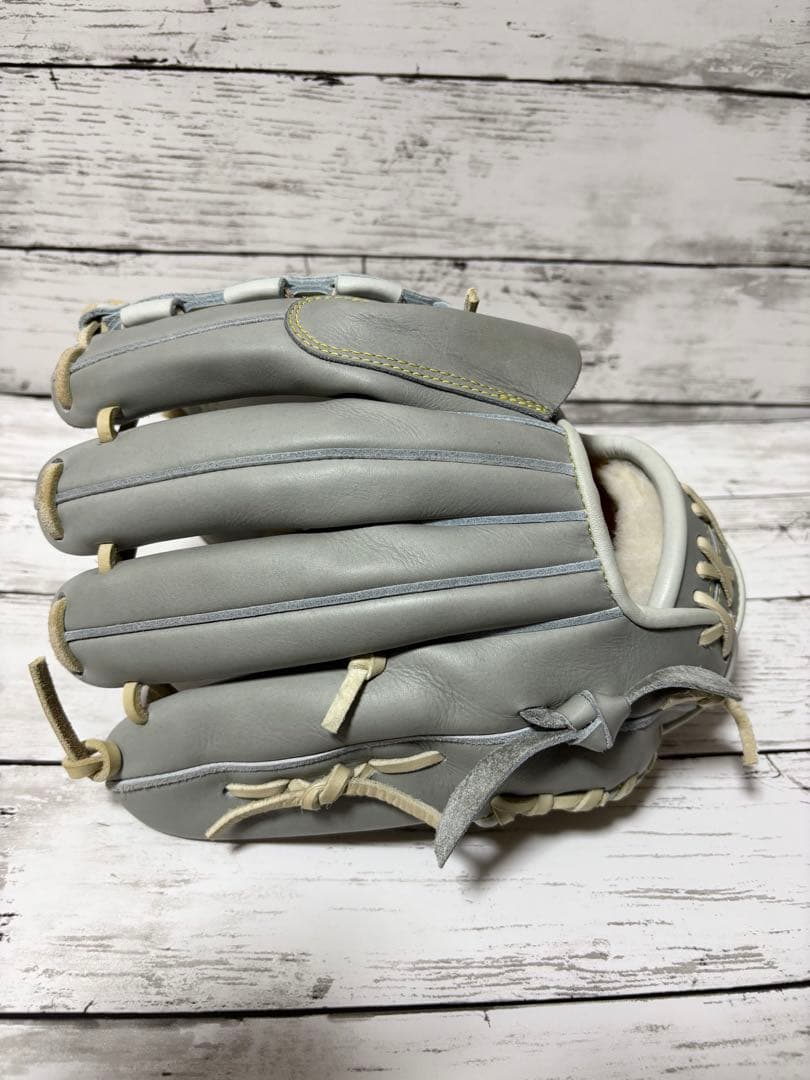 ミズノプロ軟式投手用オーダーグラブ・グレー×シルバー×ナチュラル・グローブ・野球