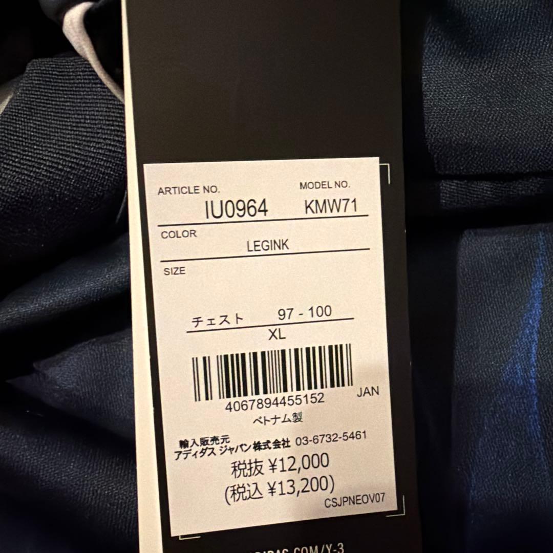 日本代表　サッカーY-3 ネイビー フレイムパターン シャツ XL