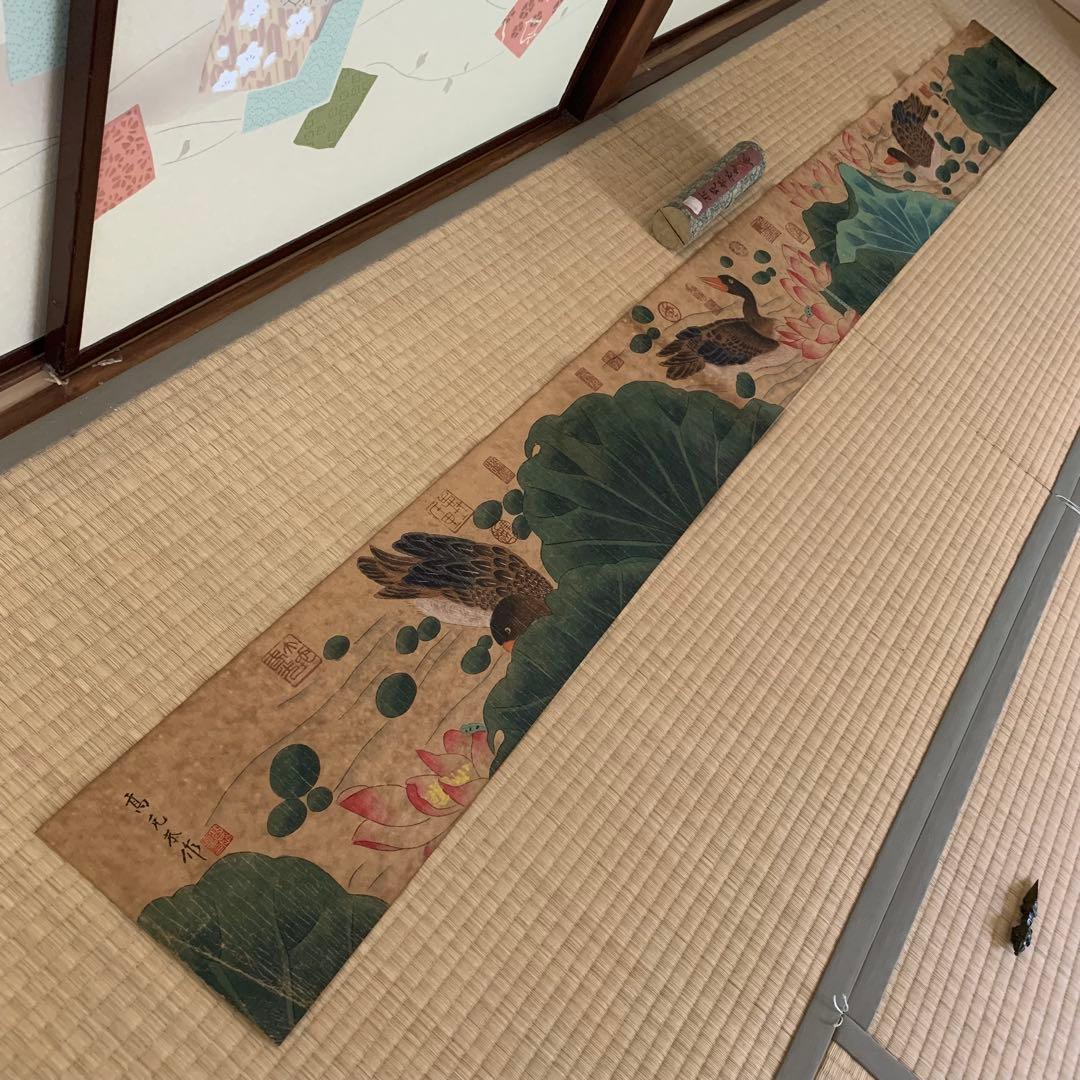 中国絵画　逸品 元時代名家 高克恭 1248〜1310年花鳥絵　巻物絵　肉筆保証