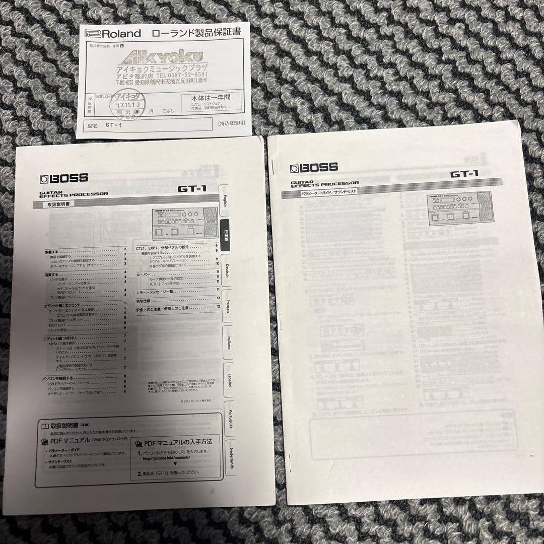 美品　BOSS GT-1 ギターエフェクター