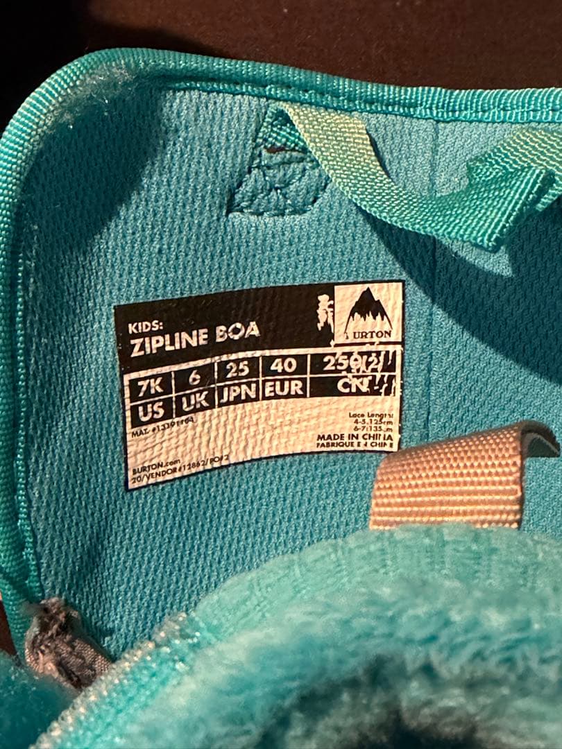 BURTON ZIPLINE 25cm 子ども用 スノーボード ブーツ BOA