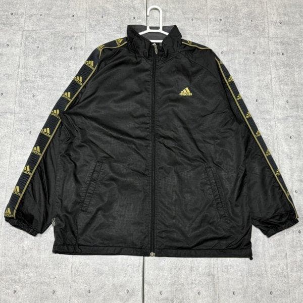00s Y2K adidas 黒金 ポリエステル 上下 セットアップ アディダス