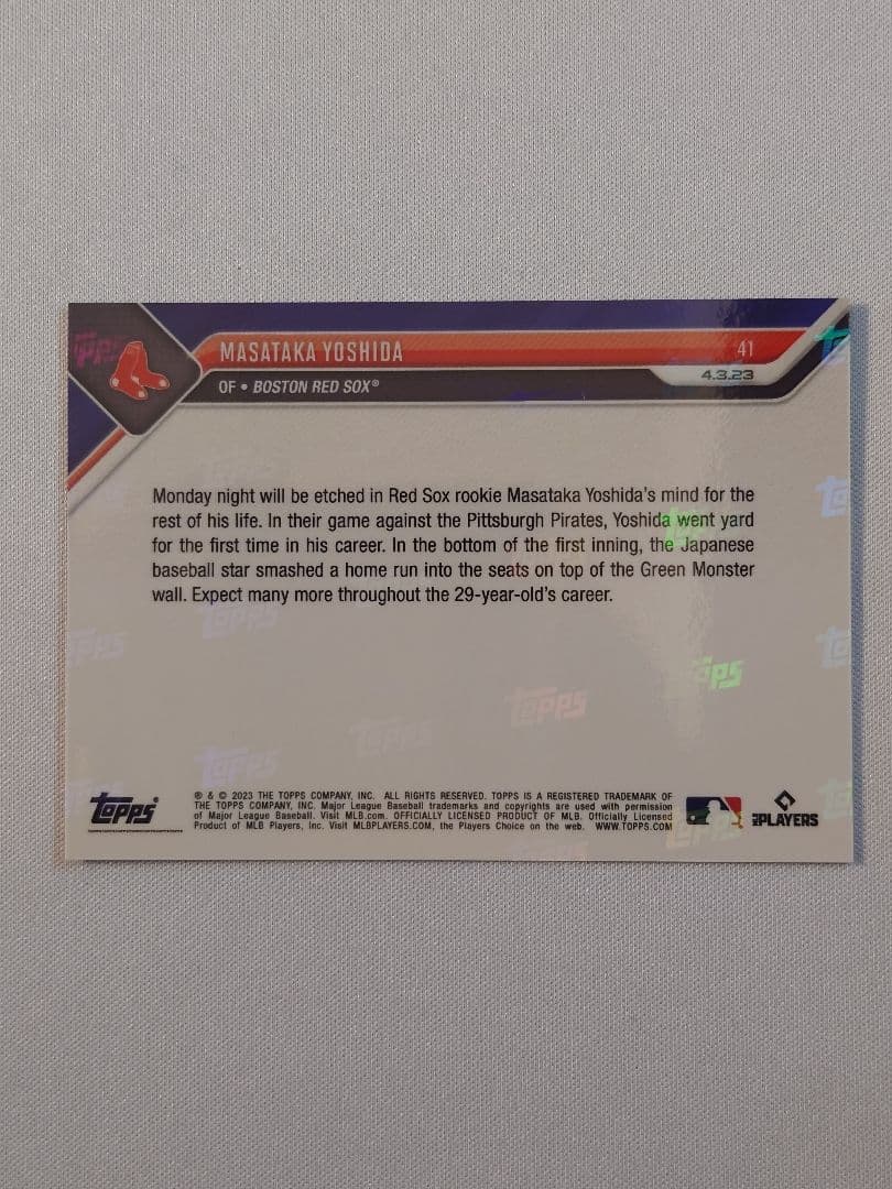 topps now 吉田正尚 レッドソックス バファローズ #41 16