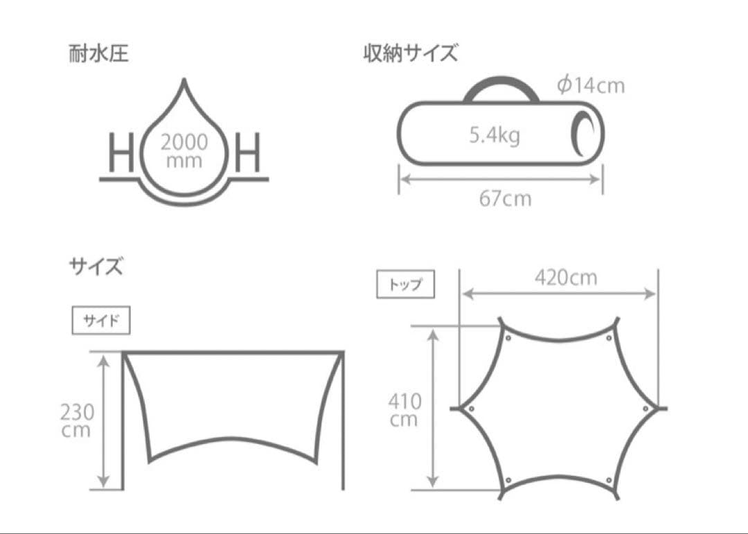 DOD いつかのタープ　TT5-631 -BK