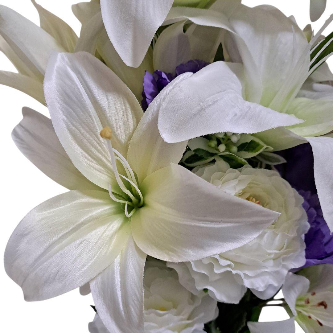 お墓用造花仏花　全長48cm. 一対　新品未使用リアル供花　No264