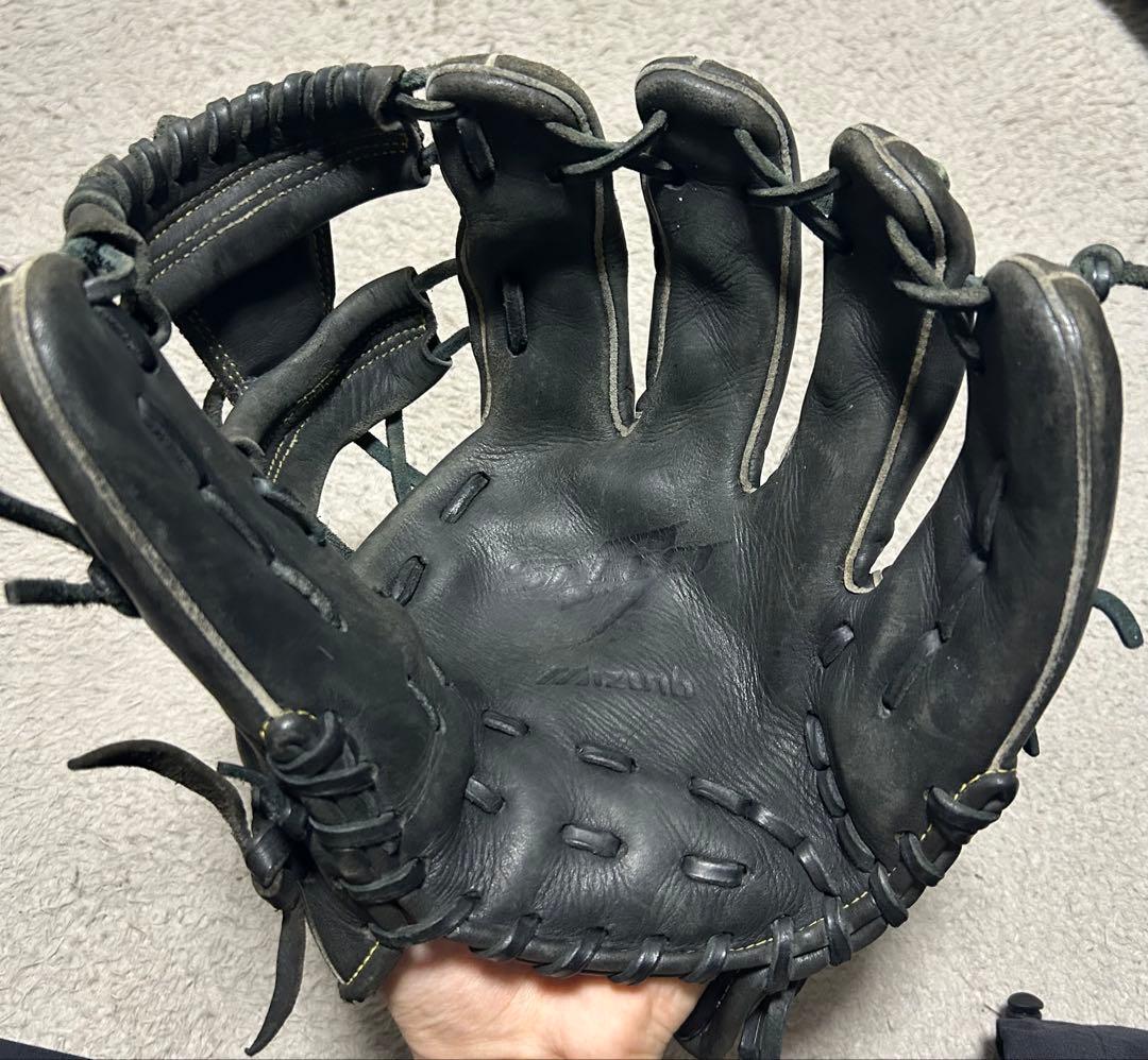 軟式用 Mizuno セレクト 右投げ用グローブ 黒