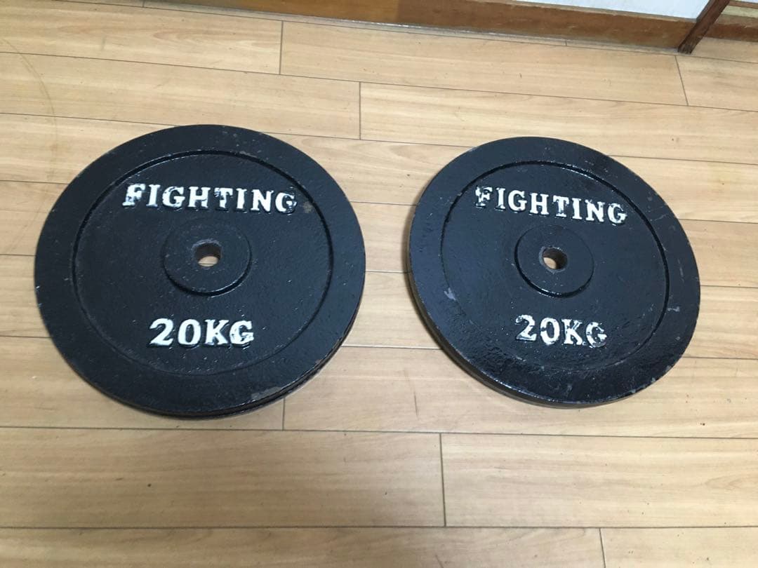 ①FIGHTING ROADバーベルプレート 20kg x 1枚 (同時購入)