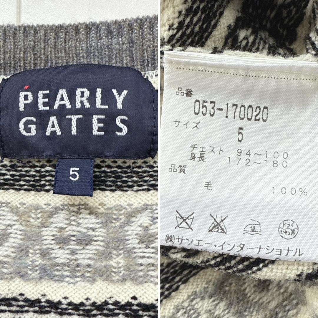 PEARLY GATESパーリーゲイツ I♡GOLF I♡PG スカル柄ニット