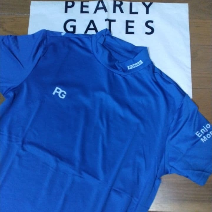 ⭐新品未使用⭐PEARLYGATES⭐半袖⭐モック⭐青⭐サイズ5⭐