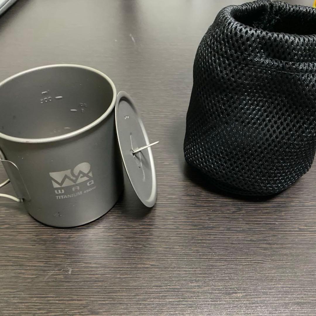 キャンプ用具　WAQチタンマグ、キャプテンスタッグバーベキューコンロなど