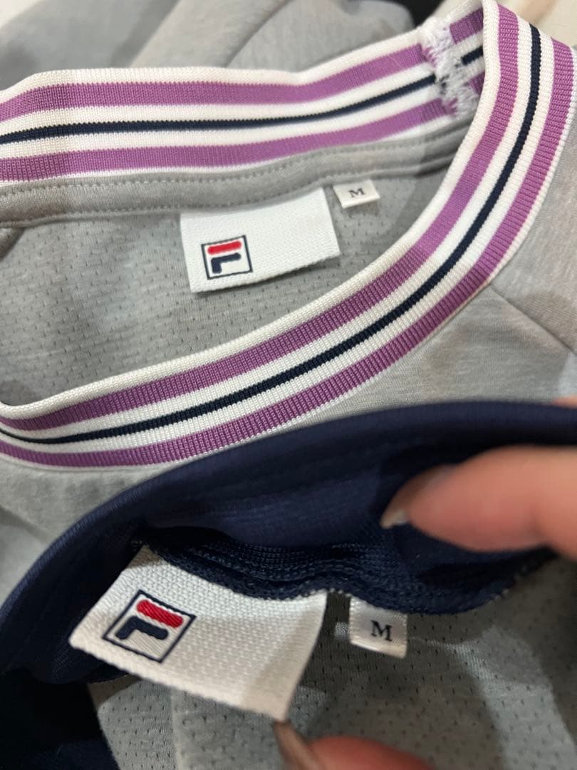 FILA テニスウェア Mサイズ グレー ネイビーセットアップ