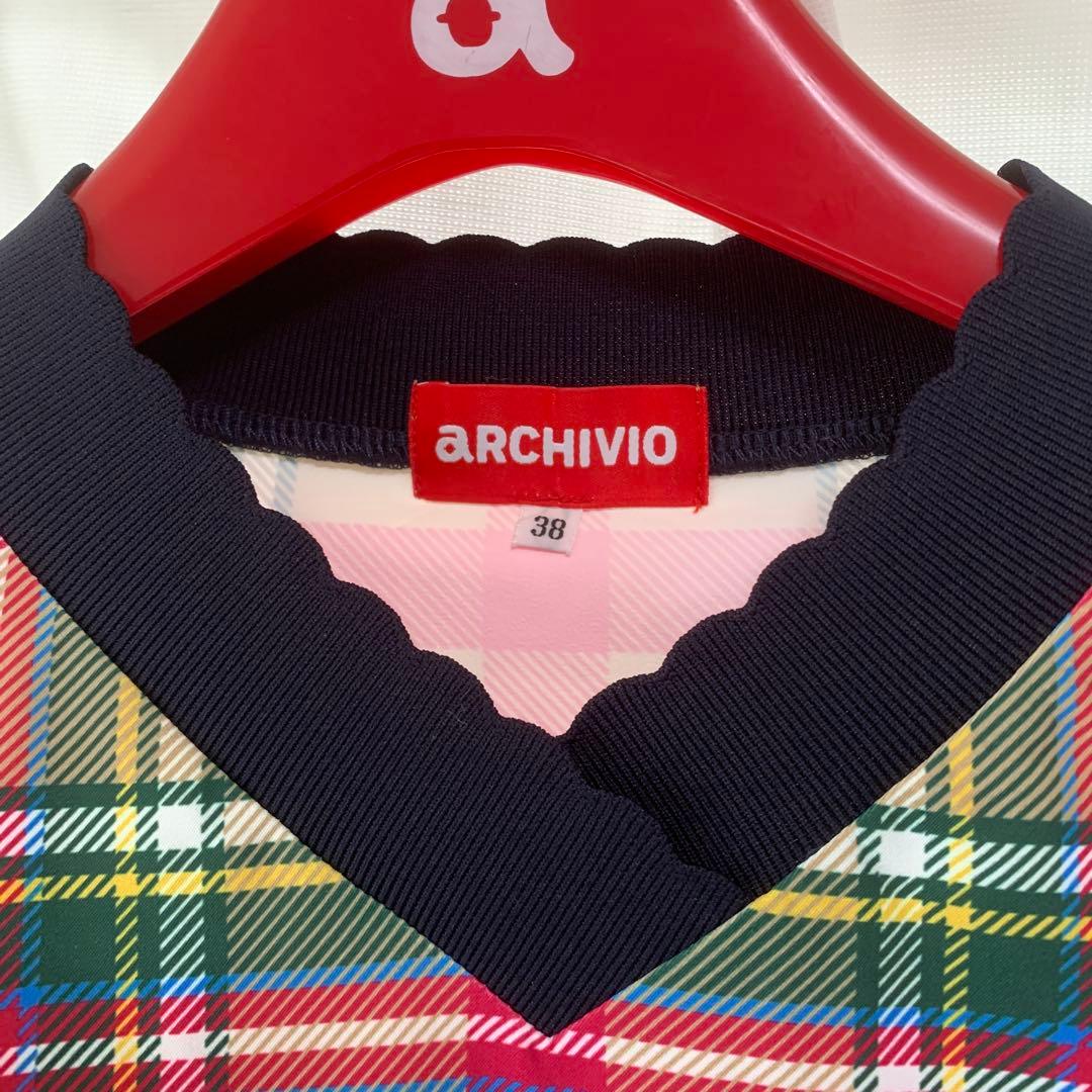 アルチビオarchivio チェック柄 Vネックスニード38