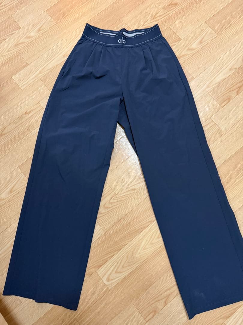 alo ネイビー ワイドパンツ XS