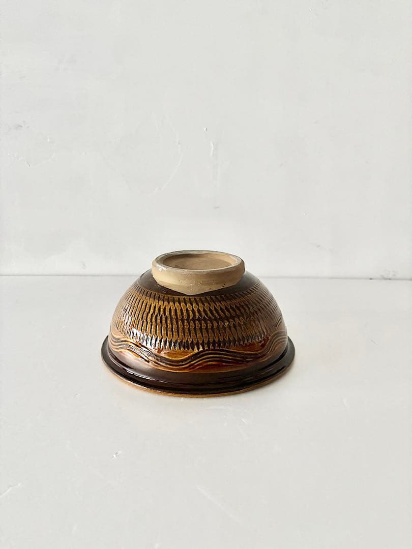 【美品】小鹿田焼　7寸深鉢　飛び鉋
