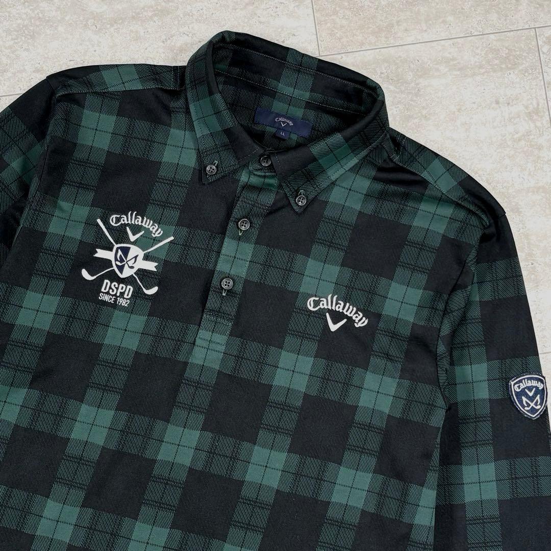 キャロウェイ Callaway 長袖ボタンダウンシャツ LL・XL チェック柄