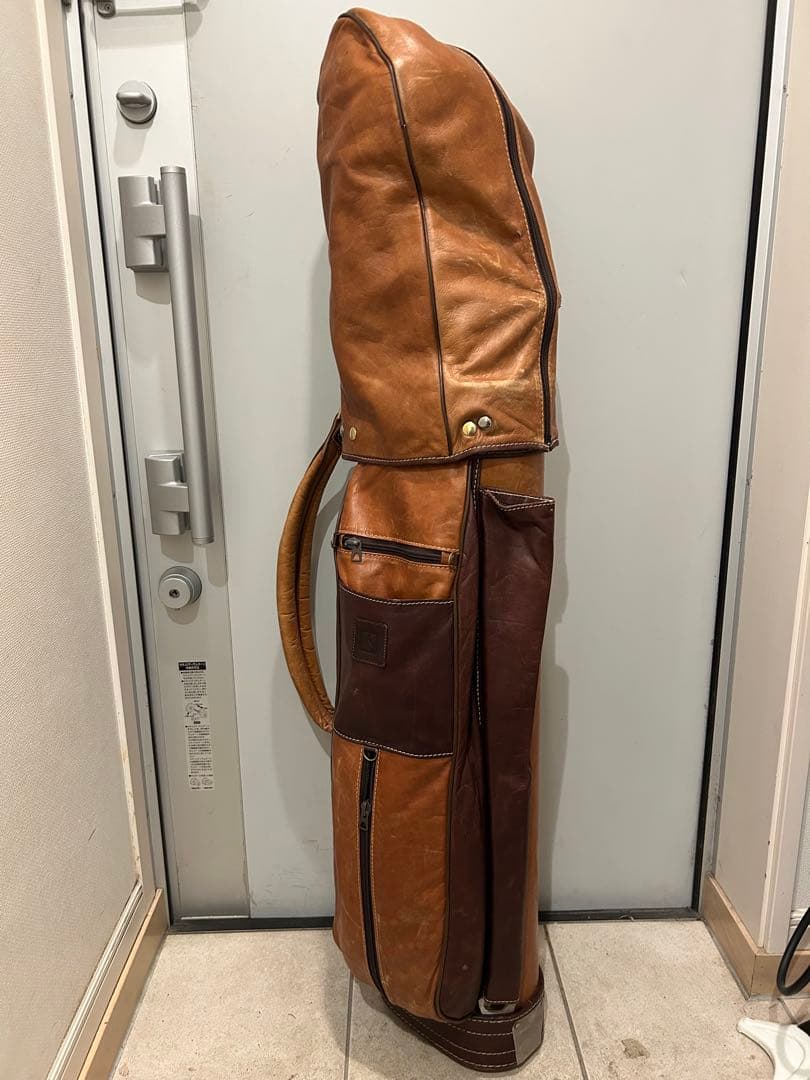 レザー ゴルフバッグ　ブラウン