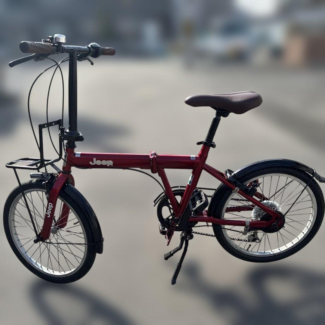 L22【大阪堺市/引取】中古 折りたたみ自転車 20インチ Jeep 赤系