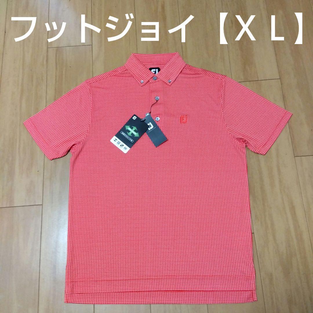 FootJoy メンズ 【XL】 スカーレット/オレンジチェック柄シャツ 新品