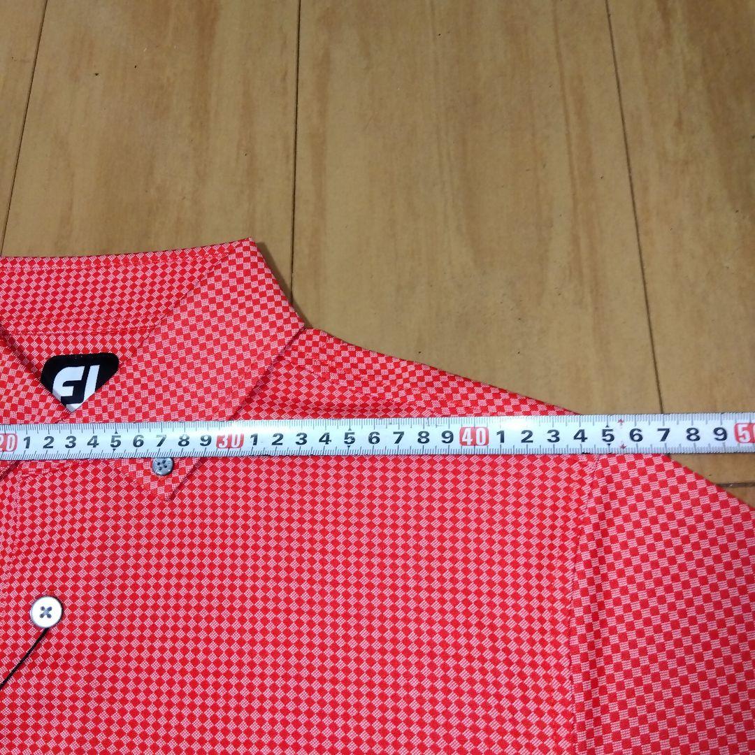 FootJoy メンズ 【XL】 スカーレット/オレンジチェック柄シャツ 新品