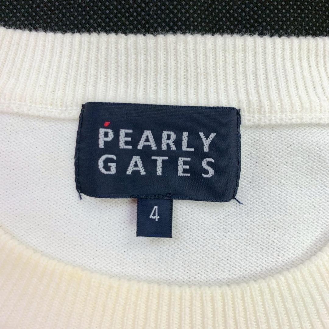 サイズ4★ PEARLY GATES コットンニット ホワイト メンズ　E134