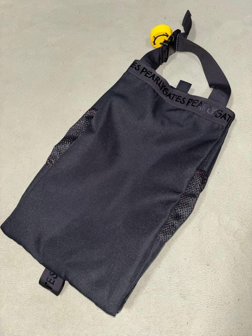 （超美品）パーリーゲイツ、pink&black、ペイントロゴ、シューズケース