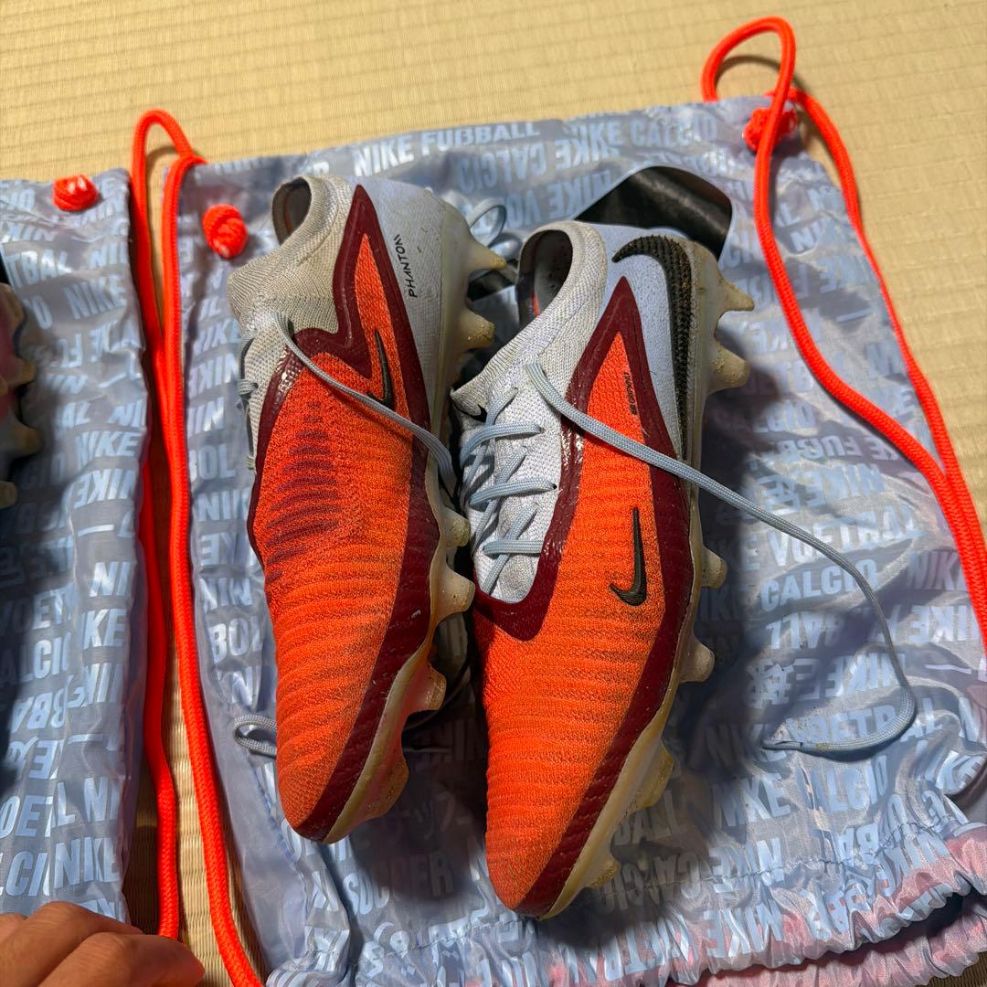 Nike サッカーシューズ オレンジ/グレー袋付き 26.5