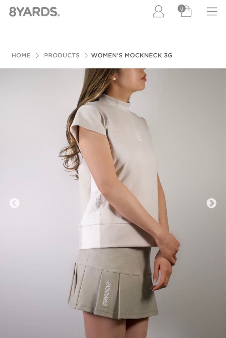 8YARDS MockNeck ラテ ハチヤーズ レディース モックネック 半袖