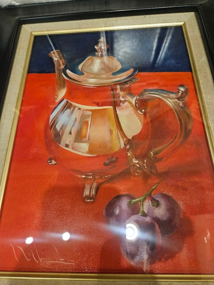 和田直樹 「午后色の静物」F4号 静物画 写実 白日会 在銘 油彩画　綺麗額縁