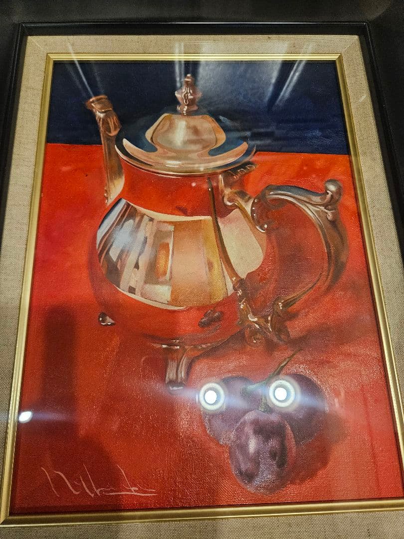 和田直樹 「午后色の静物」F4号 静物画 写実 白日会 在銘 油彩画　綺麗額縁