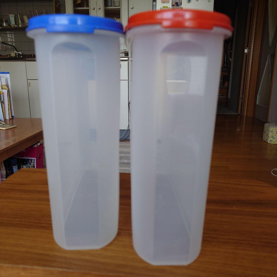 Tupperware 青 赤 保存容器 2個セット