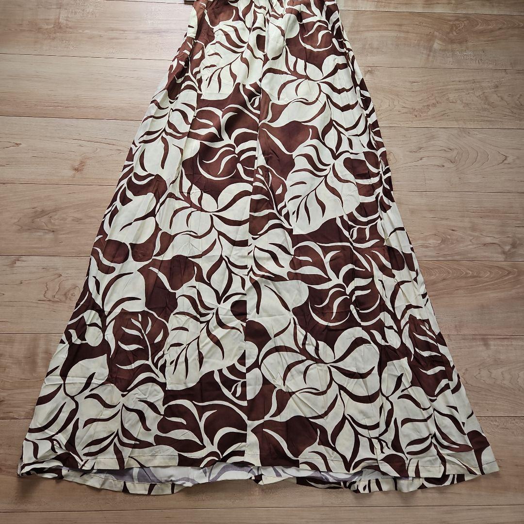 ☆IOLANI☆マキシ丈キャミソールワンピース☆ブラウン系ハワイアン新品☆