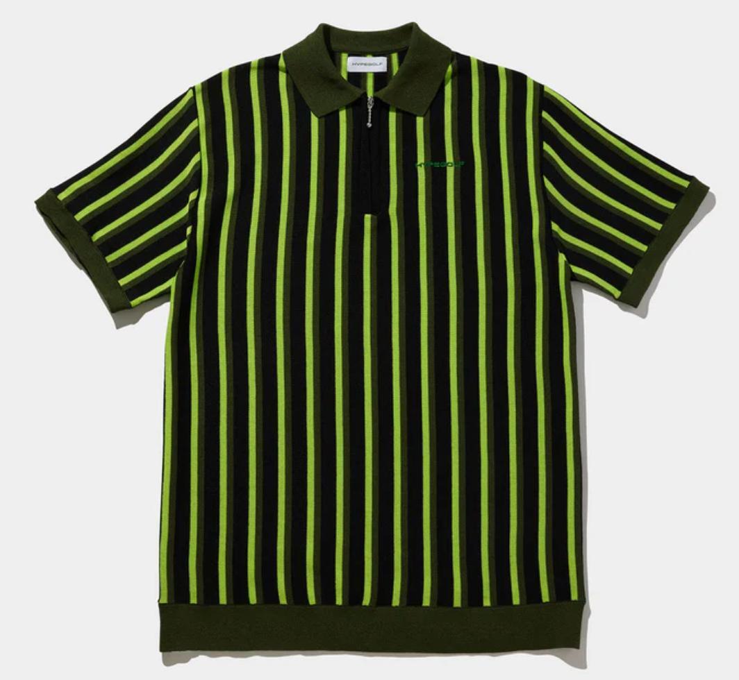 新品未使用 Hypegolf 24SS STRIPE HALF ZIP POLO