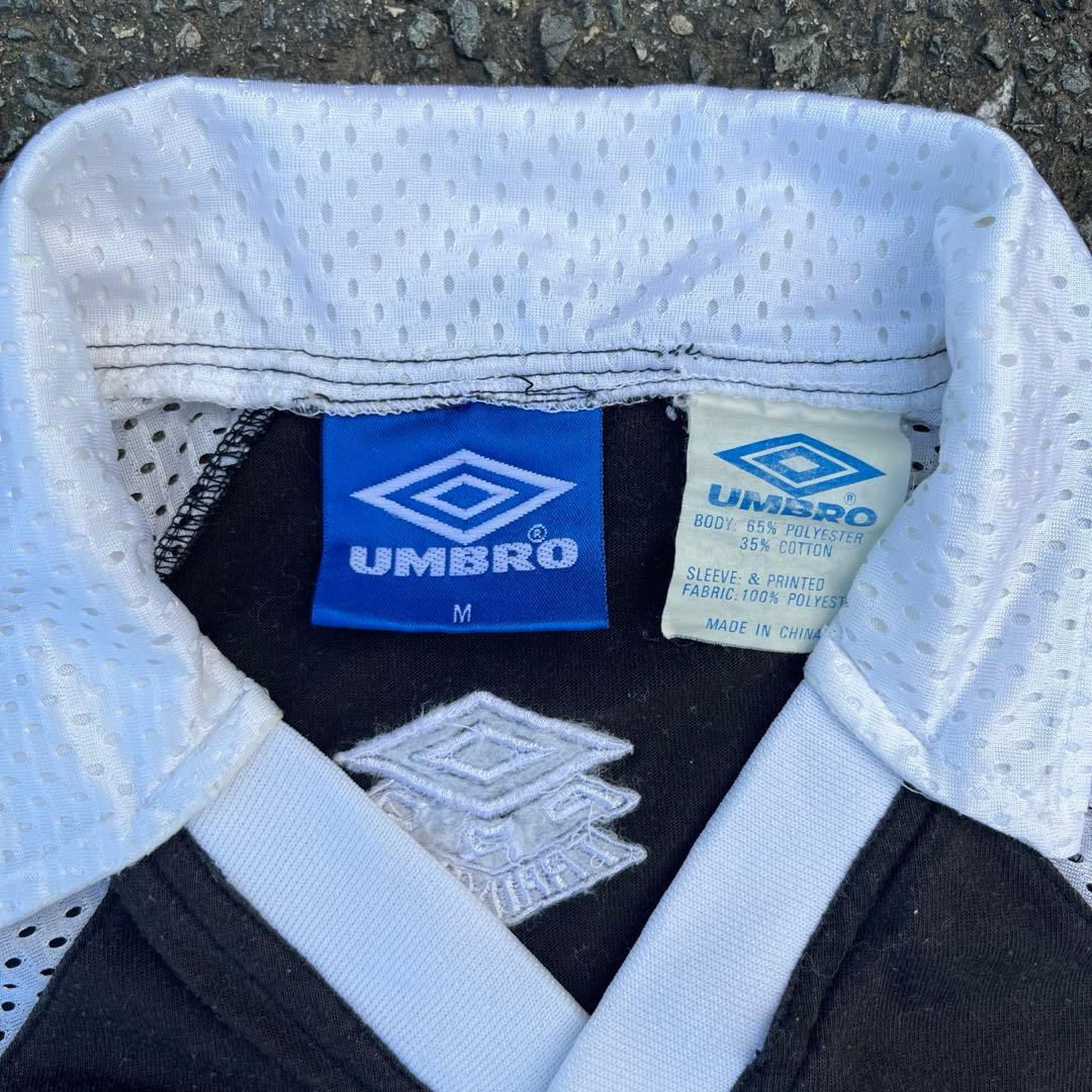80~90’s old Umbro メッシュゲームシャツ 襟付き 刺繍ロゴ