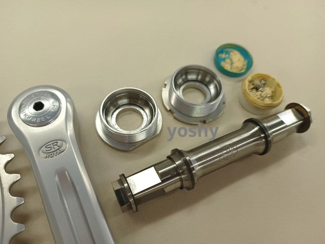 81 【新品未使用・希少品】SRロイヤル　ギヤクランク　チタニウム製シャフト付