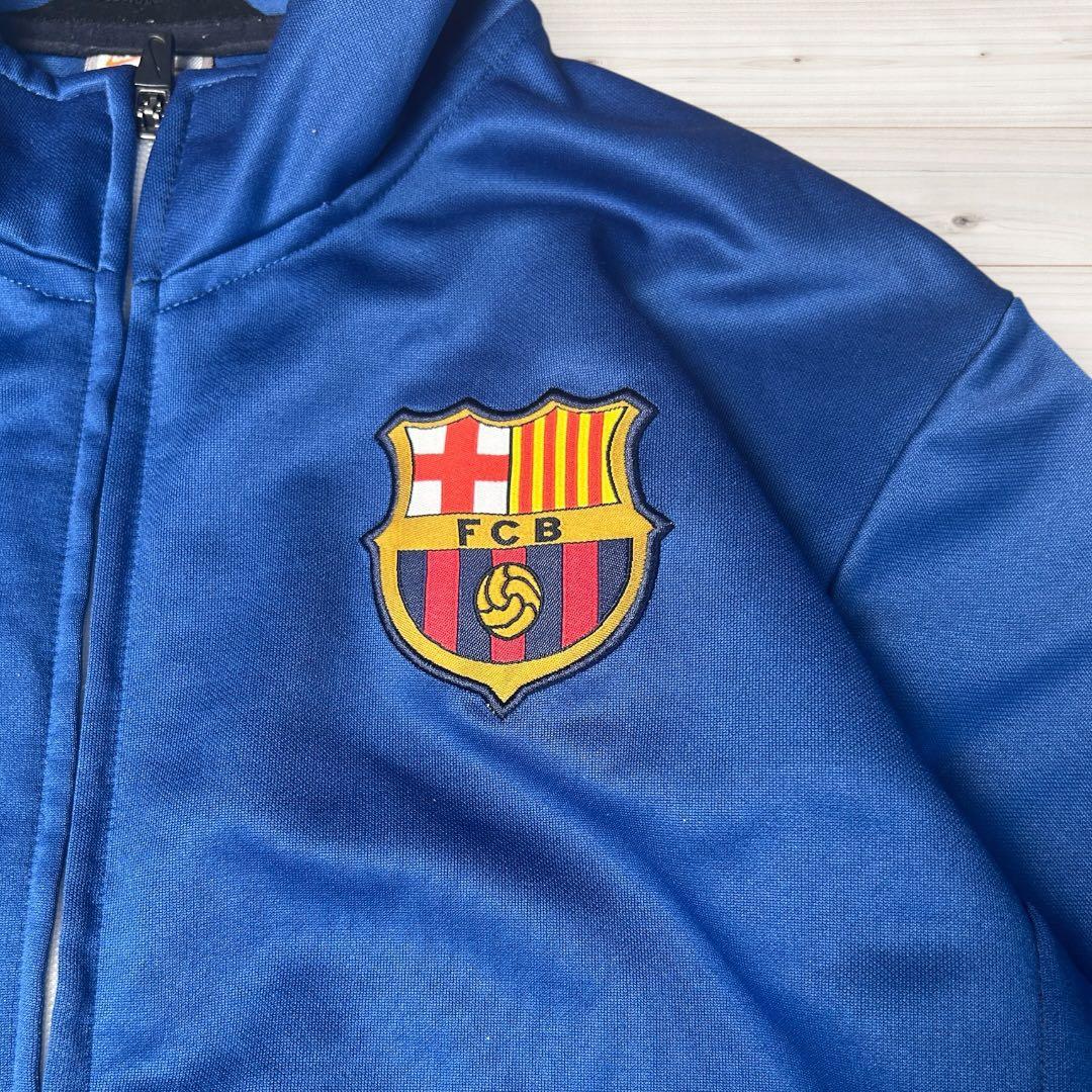 【希少】00s ナイキ バルセロナ ジャージ L BARCA 紺 赤 刺繍ロゴ