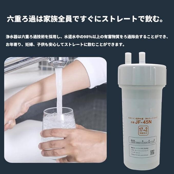 【JF-45N 互換】スタンダードタイプ浄水カートリッジ　カートリッジ