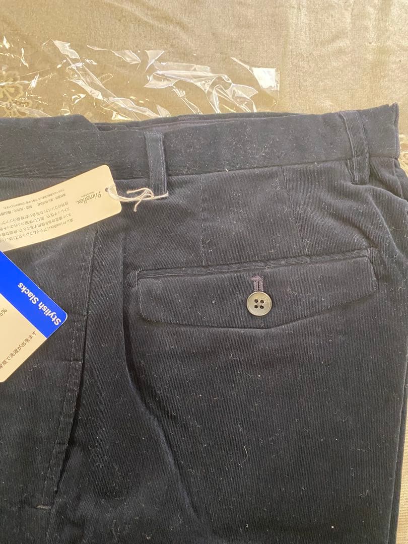 新品 クリスチャンオラーニ コーデュロイ ストレッチ スラックス S紺
