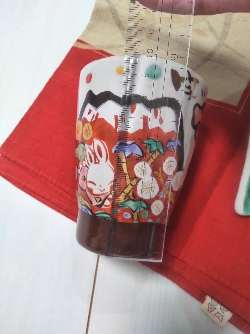 和風デザイン 皿とカップのセット (夕立窯)
