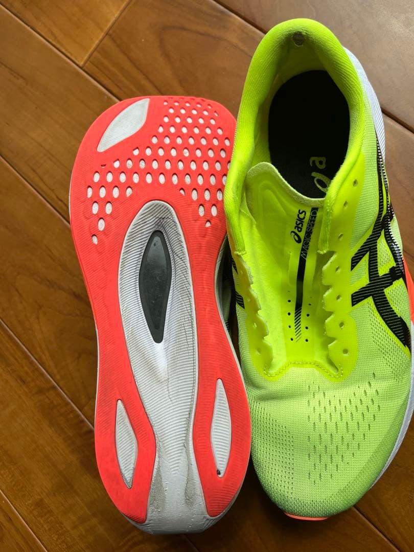 ゆ*牧様 asics マジックスピード4 蛍光イエロー シューズ(男性用)