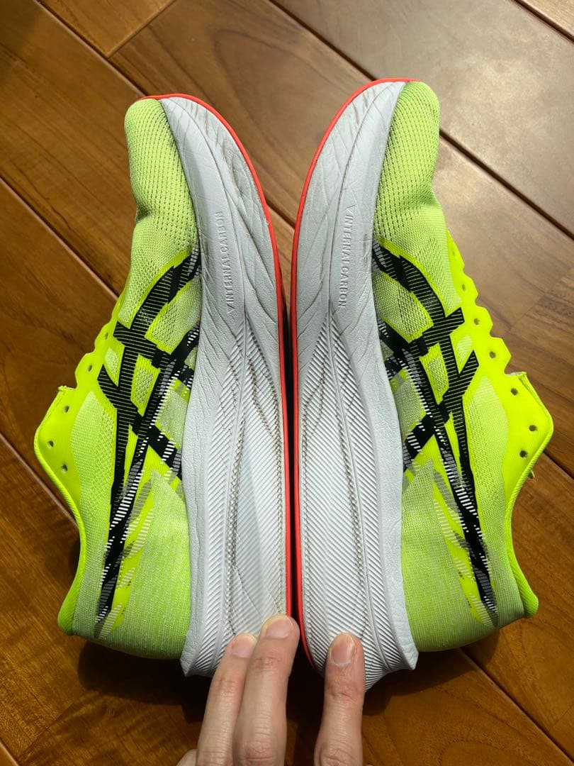 ゆ*牧様 asics マジックスピード4 蛍光イエロー シューズ(男性用)