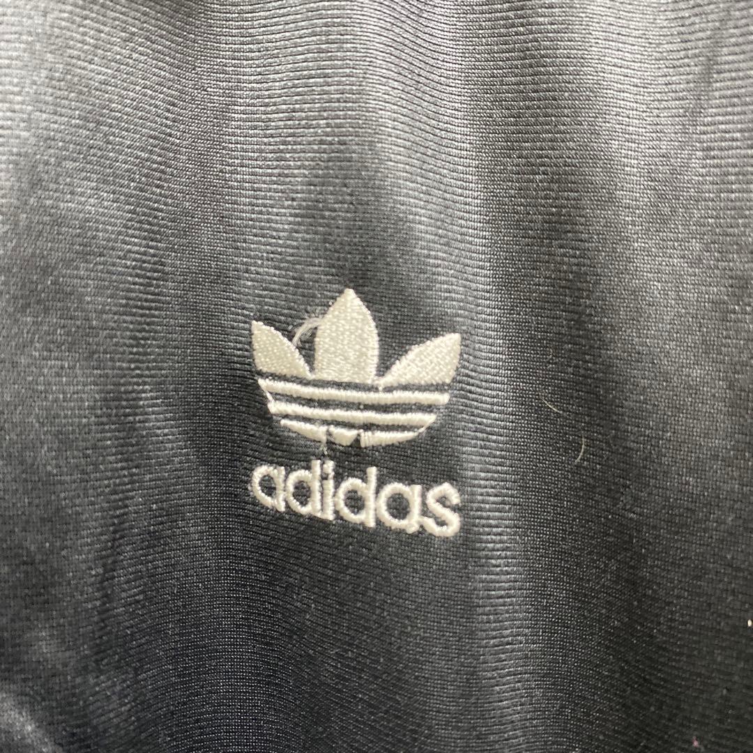 adidas ジャージ上下セット ブラック 3本ライン ロゴ チャーム ジッパー