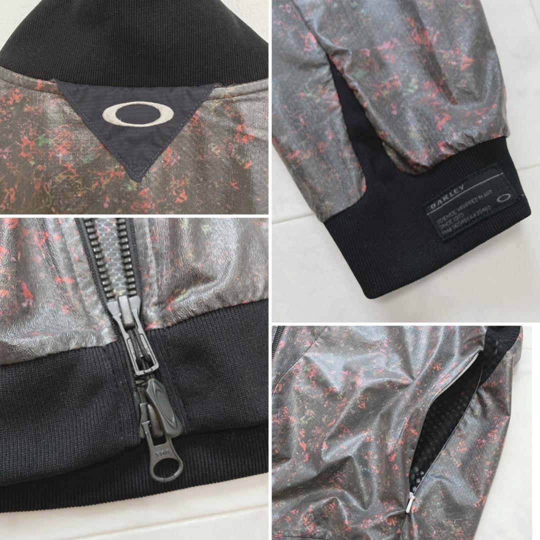 OAKLEY ジップナイロンジャケット　総柄ブルゾン　XL