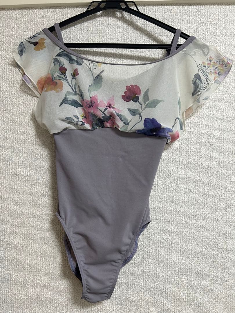【チャコット】美品　フレアスリーブ レオタード　モーブプリント