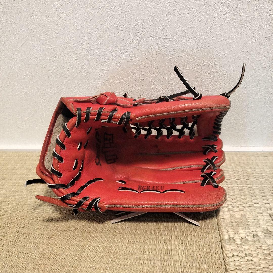 asics 軟式グローブ 赤