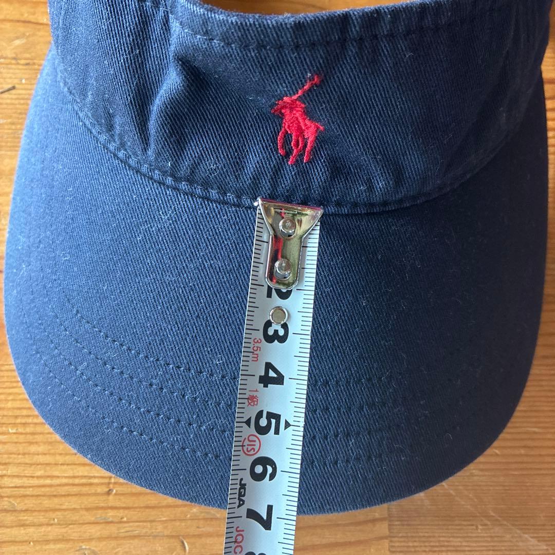 ラルフローレン　サンバイザー　ネイビー　ポニー刺繍　赤