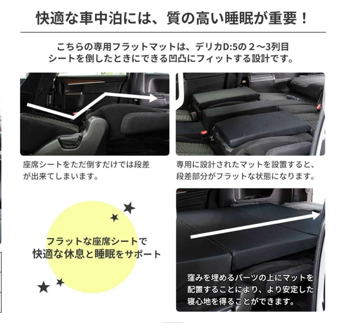 ◆デリカD5・7人乗り専用◆車中泊フラットマットレス◆日本製◆２回使用の美品◆
